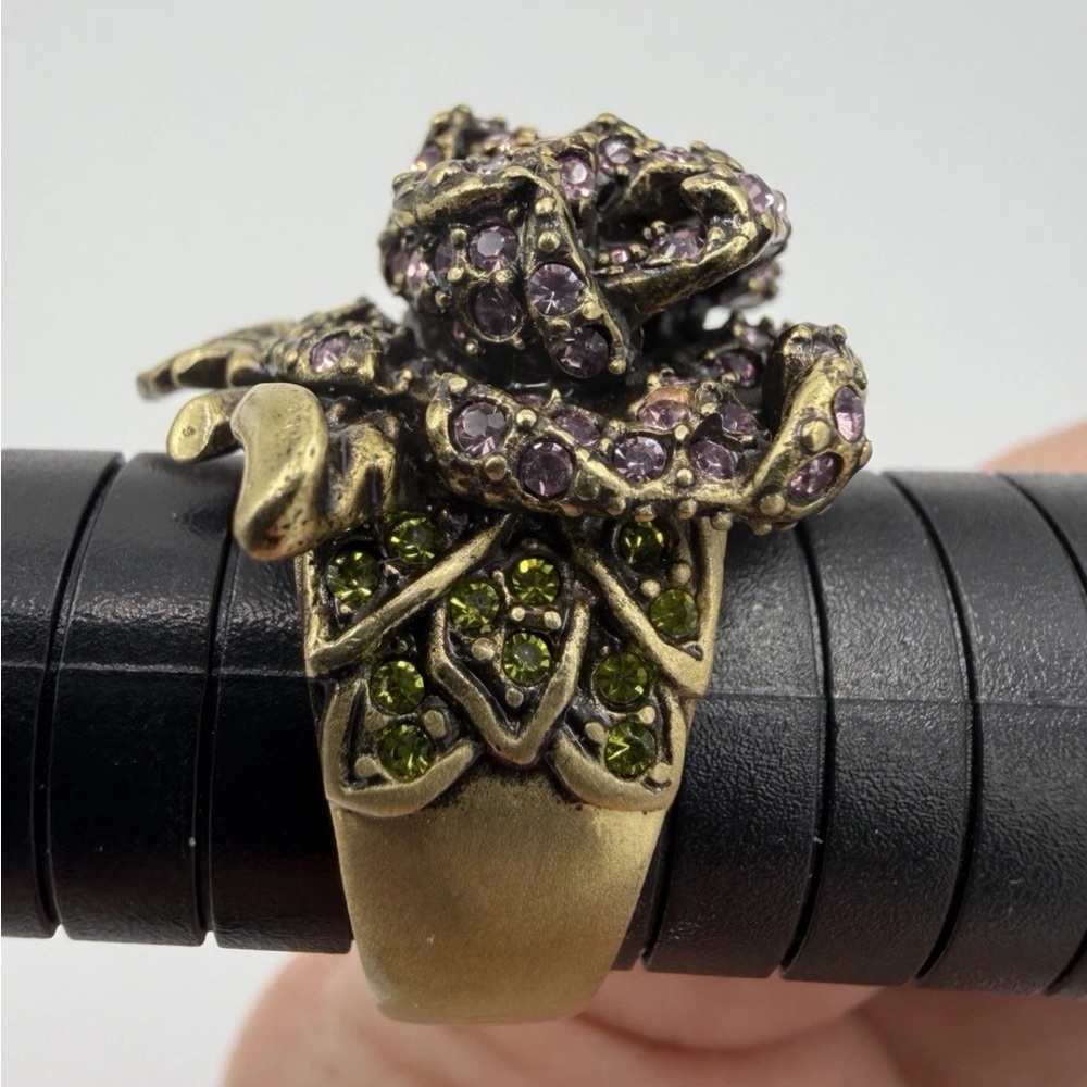 Retired Heidi Daus Vintage-Purple Rose Ring Size 8.75 - Picture 6 of 6